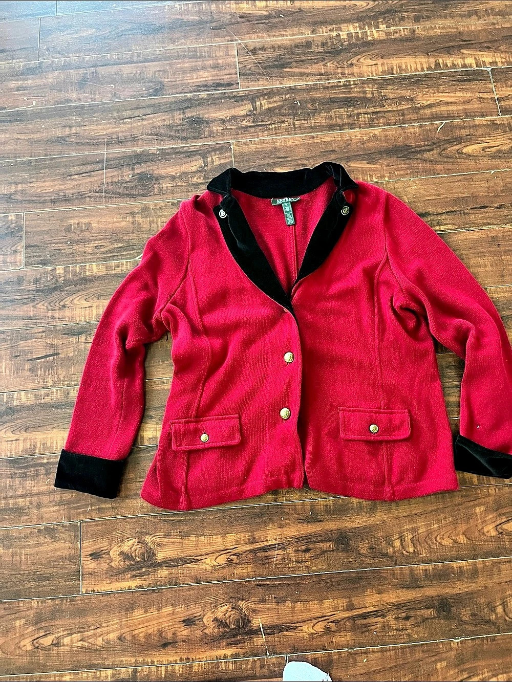 Lauren Ralph Lauren Velvet Trim Blazer in Pink & Black Size Medium Like New